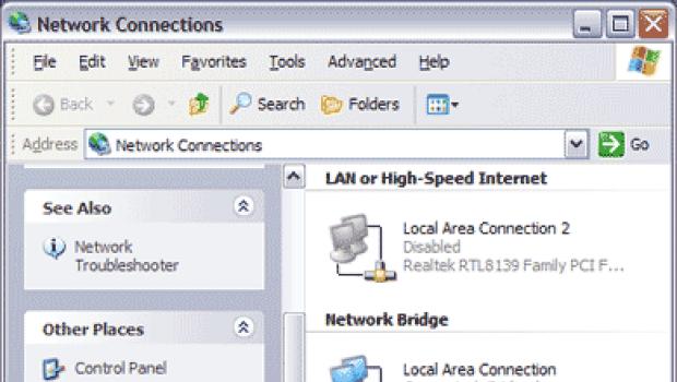 Why do you need a network bridge connection? A bridge between 2 Internet connections